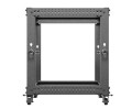 Lanberg Stojak Open rack 19 cali 12U 600x600-1100 regulowany czarny