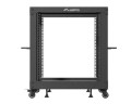 Lanberg Stojak Open rack 19 cali 12U 600x600-1100 regulowany czarny