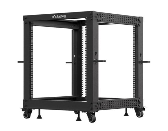 Lanberg Open rack 19" 12U 600x600-1100 regulowany czarny