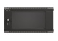 Lanberg Szafa instalacyjna rack wisząca 19" 4U 540x350 czarna drzwi   przeszklone ( flat pack)