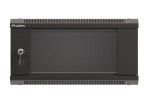 Lanberg Szafa instalacyjna rack wisząca 19" 4U 540x350 czarna drzwi   przeszklone ( flat pack)