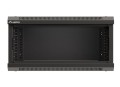 Lanberg Szafa instalacyjna rack wisząca 19" 4U 540x350 czarna drzwi   przeszklone ( flat pack)