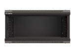 Lanberg Szafa instalacyjna rack wisząca 19" 4U 540x350 czarna drzwi   przeszklone ( flat pack)