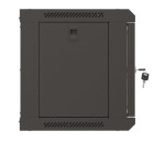 Lanberg Szafa instalacyjna rack wisząca 19" 6U 540x350 czarna drzwi  przeszklone ( flat pack)