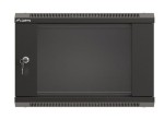 Lanberg Szafa instalacyjna rack wisząca 19" 6U 540x350 czarna drzwi  przeszklone ( flat pack)