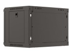 Lanberg Szafa instalacyjna rack wisząca 19" 6U 540x350 czarna drzwi  przeszklone ( flat pack)