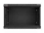 Lanberg Szafa instalacyjna rack wisząca 19" 6U 540x350 czarna drzwi  przeszklone ( flat pack)