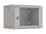 Lanberg Szafa instalacyjna rack wisząca 19" 6U 540x350 szara drzwi przeszklone ( flat pack)