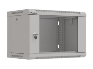 Lanberg Szafa instalacyjna rack wisząca 19" 6U 540x350 szara drzwi przeszklone ( flat pack)