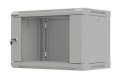 Lanberg Szafa instalacyjna rack wisząca 19" 6U 540x350 szara drzwi przeszklone ( flat pack)