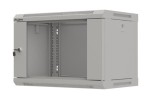 Lanberg Szafa instalacyjna rack wisząca 19" 6U 540x350 szara drzwi przeszklone ( flat pack)