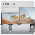 AXAGON STND-LR Podstawa do laptopów aluminiowa 10-17.3 cala regulowane kąty nachylenia, obrót o 360 stopni, Szara