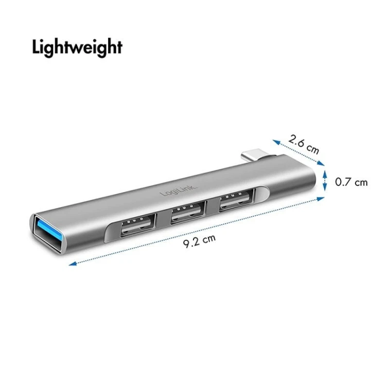 LogiLink Smukły HUB USB-C do 1x USB-A 3.0 3xUSB-A 2.0