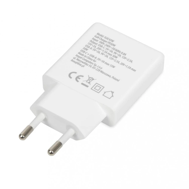 iBOX Ładowarka sieciowa C43W USB C 30W