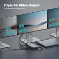 Digitus Stacja dokująca USB-C 11 portowa, max. 4K/60Hz z HDR, HDMI, DP, max. 3 monitory (MST), USB-C 3.2 Gen2, Gigabit Ethernet, SD/Micro SD, DC 150W