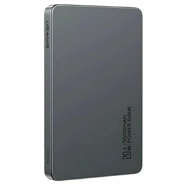 USAMS Powerbank 5000mAh 20W indukcyjny Magsafe PD Fast Charge szary