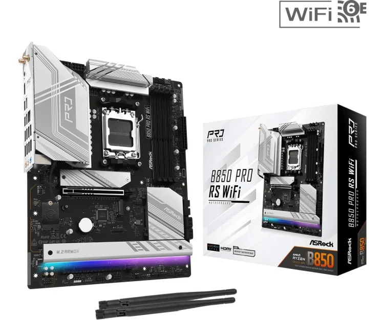 ASRock Płyta główna B850 PRO RS WIFI AM5 4DDR5 ATX