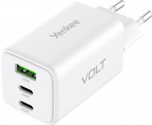 YENKEE Ładowarka sieciowa 3xUSB 65W 3,24A Power Delivery 3.0 QC4.0