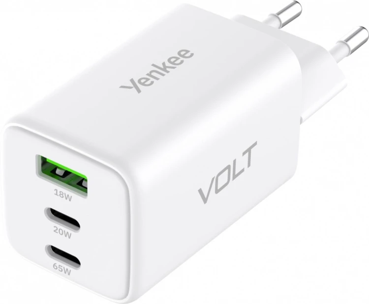 YENKEE Ładowarka sieciowa 3xUSB 65W 3,24A Power Delivery 3.0 QC4.0