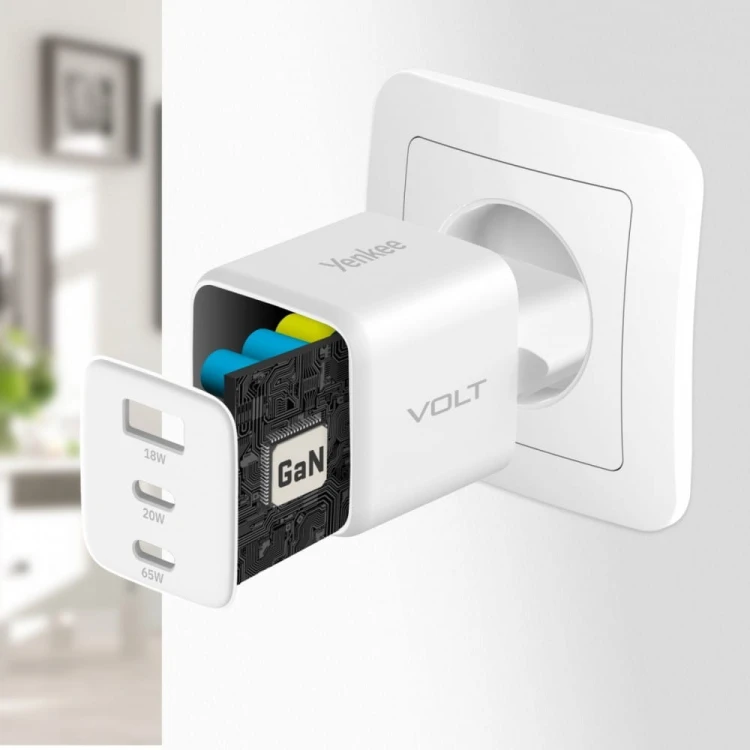 YENKEE Ładowarka sieciowa 3xUSB 65W 3,24A Power Delivery 3.0 QC4.0