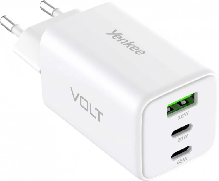 YENKEE Ładowarka sieciowa 3xUSB 65W 3,24A Power Delivery 3.0 QC4.0