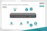 Digitus Przełącznik KVM, 4 portowy, 4K 60Hz, 4x DP IN, 1x DP OUT, 1x HDMI OUT, 2x USB A, 1x Audio IN&OUT