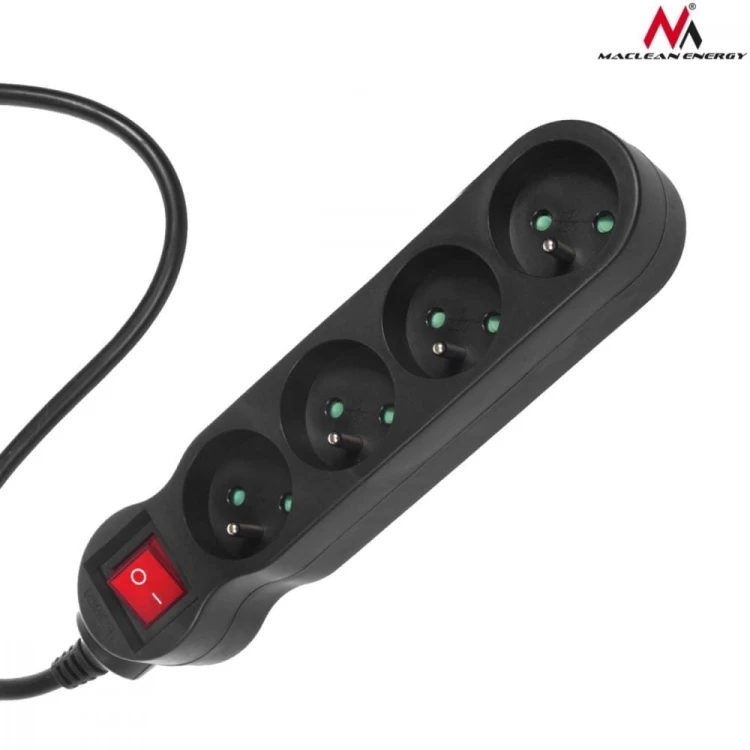 Maclean Listwa zasilająca 4g 1,4m MCE180 2300W czarna