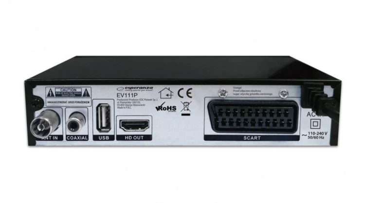 Esperanza Tuner/dekoder cyfrowy DVB-T2 H.265/HEVC