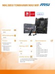 MSI Płyta główna MAG B850 TOMAHAWK MAX WIFI AM5 4DDR5 ATX