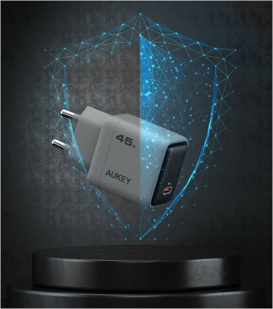 AUKEY PA-C2 ładowarka sieciowa 1xUSB-C PD 45W 4A QC4+ PD3.0 AFC PPS FCP SCP SSCP