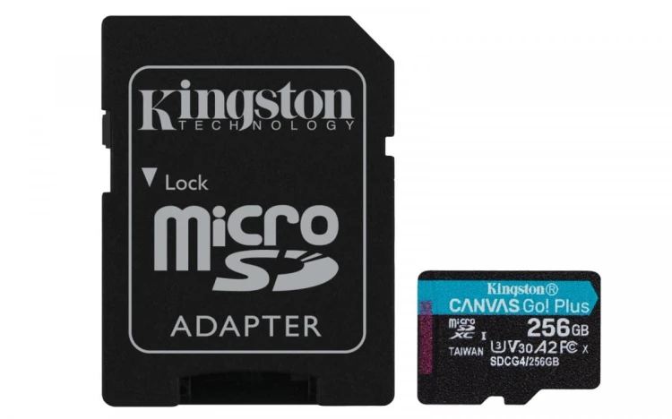 Kingston Karta microSD 256GB CanvasGo! Plus 200MB/s A2 U3 V30 + adapter