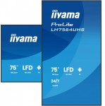 IIYAMA Monitor 75 cali LH7564UHS-B1AG, 24/7,VA,ANDROID14,4K,500cd,5000:1,    2xHDMI ,USB-C,RJ45, RS-232c, IR, 2x10W, 2xUSB, UCHWYT ŚCIENNY,iiSignage2,