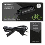 Qoltec Ładowarka do roweru skutera elektrycznego 36V | 42V | 2A | 5.5*2.5 + wodoodporna + kabel zasilający