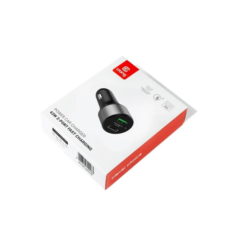 CRONG  Ładowarka samochodowa Power Car Charger 63W USB-C PD 45W + USB QC 3.0 18W