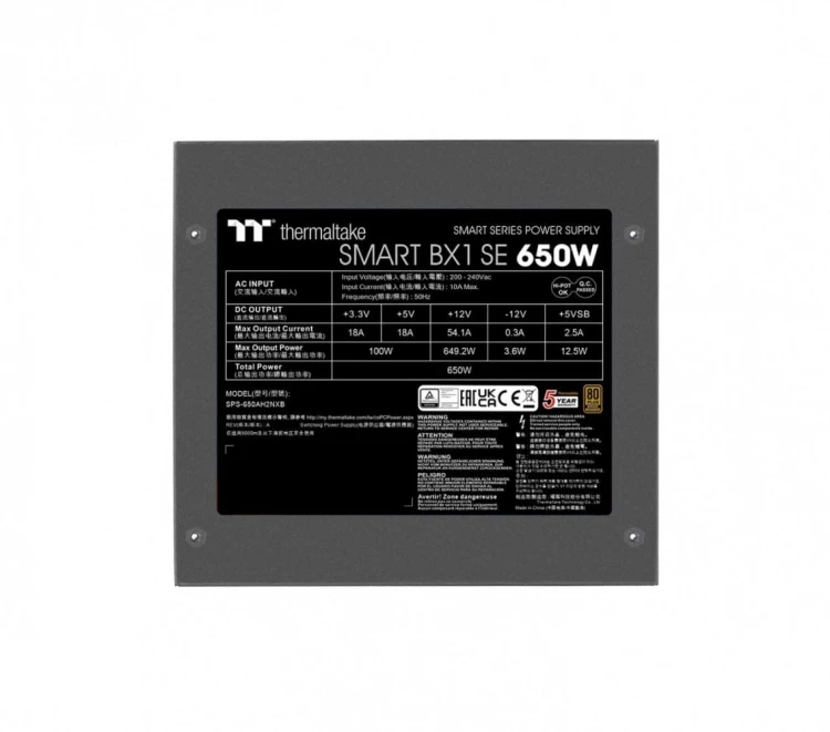 Thermaltake Zasilacz Smart BX1 SE 650W 80+ Bronze EU