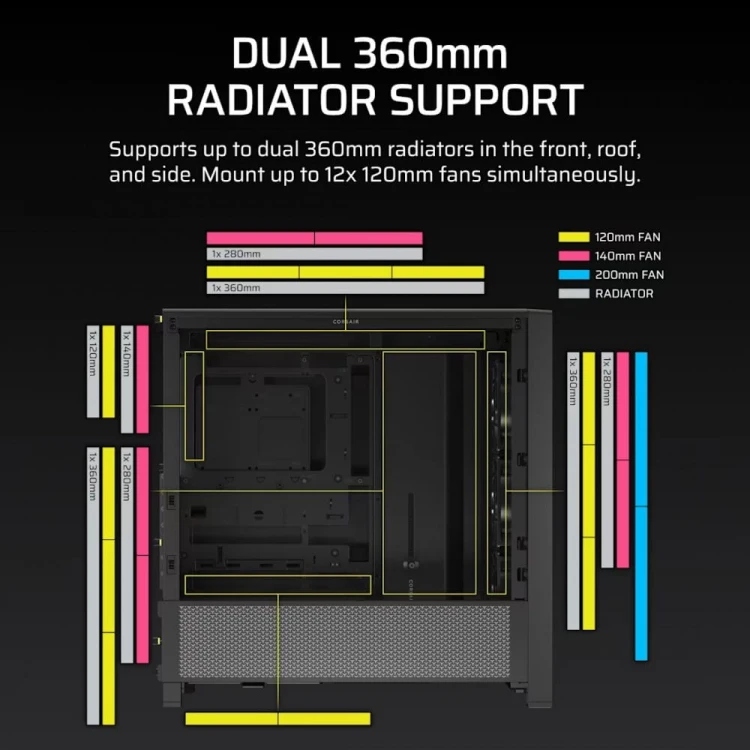 Corsair Obudowa FRAME 4000D RS Black Mid Tower ATX