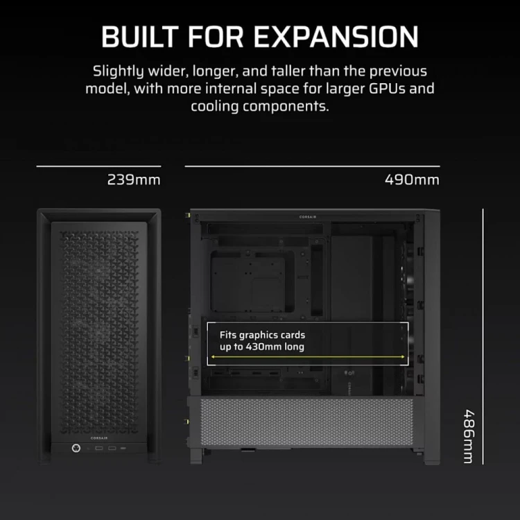 Corsair Obudowa FRAME 4000D RS Black Mid Tower ATX