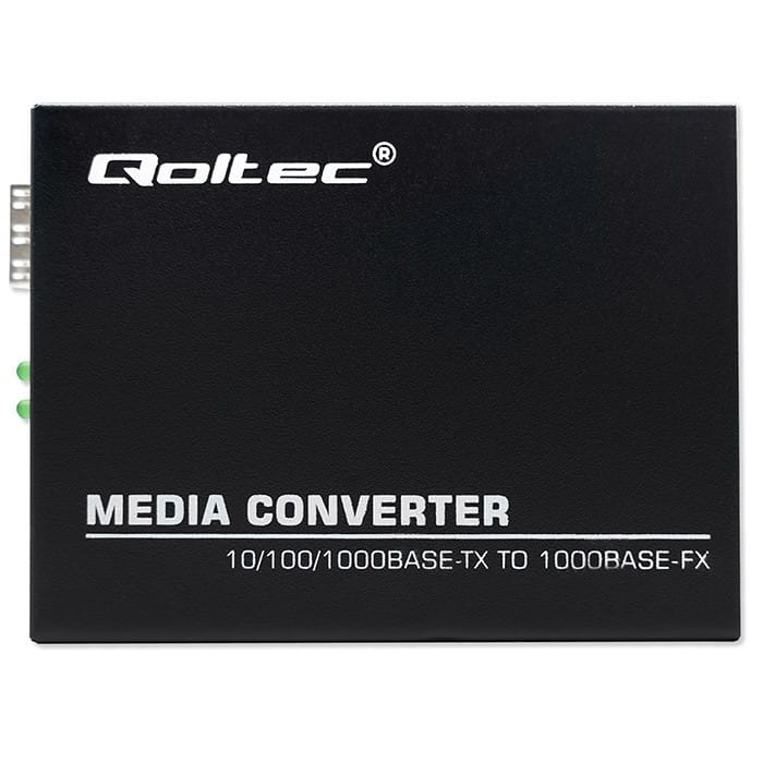 Qoltec Dwukierunkowy Media Konwerter SWITCH Ethernet 1x RJ45 1x SFP |   1000Mb/s | 5V