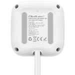 Qoltec Kostka zasilająca przedłużacz 6w1 z podświetlanym włącznikiem |  3x AC | 2x USB | 1x USB-C PD 20W | biała | kabel 2m