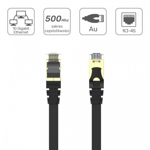 Unitek Patchcord CAT.7 SSTP 5M (8P8C) RJ45; płaski; C1897BK-5M