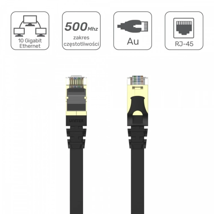 Unitek Patchcord CAT.7 SSTP 5M (8P8C) RJ45; płaski; C1897BK-5M