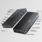Unitek Stacja dokująca 13w1 USB-C, HDMI 2.1,DP 2.0,RJ45,10GBPs;D1104A01