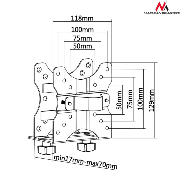 Maclean Uchwyt do mini komputera MC-720 NUC MAC CPU