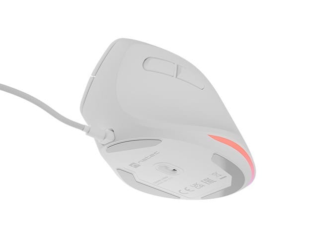 Natec Mysz wertykalna CRAKE 2 PRO 128000DPI optyczna biała
