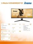 IIYAMA Monitor G-Master 34 cale GCB3486WQSCP-B1,VA,UWQHD,240HZ,0.4ms,1500R,HDR400,500cd,21:9,HDMI (2.1), USB-C dock 95W, RJ45, 2x5W, KVM,PiP