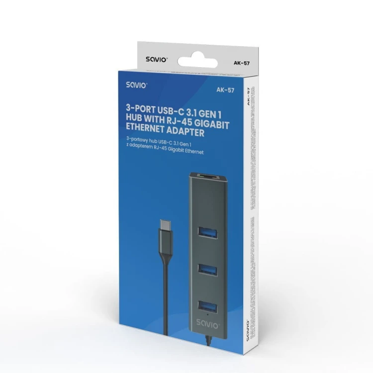 Savio HUB USB-C 3.1, AK-57