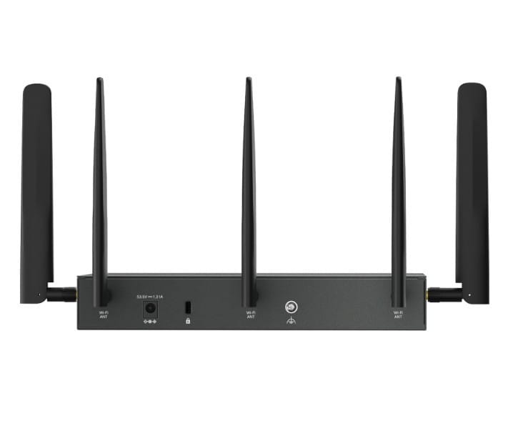 TP-LINK Brama sieciowa gigabitowa Omada 4G+ Cat6 AX3000 VPN with 4-Port PoE+PORT: 1× Gigabit SFP WAN/LAN Port, 1× Gigabit RJ45 WAN Port, 4× Gigabit WA