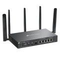TP-LINK Brama sieciowa gigabitowa ER706WP-4G Omada 4G+ Cat6 AX3000 VPN 4-Port PoE+ 1× Gigabit SFP WAN/LAN, 1× Gigabit RJ45 WAN, 4× Gigabit WAN/LAN ER7