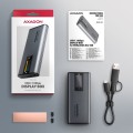 AXAGON EEM2-SD2 Obudowa zewnętrzna aluminiowa bezśrubowa USB-A/C 3.2 Gen2 M.2 NVMe/SATA wyświetlacz LED, szary