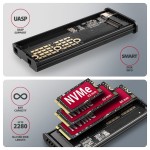 AXAGON EEM2-SD2 Obudowa zewnętrzna aluminiowa bezśrubowa USB-A/C 3.2 Gen2 M.2 NVMe/SATA display LCD